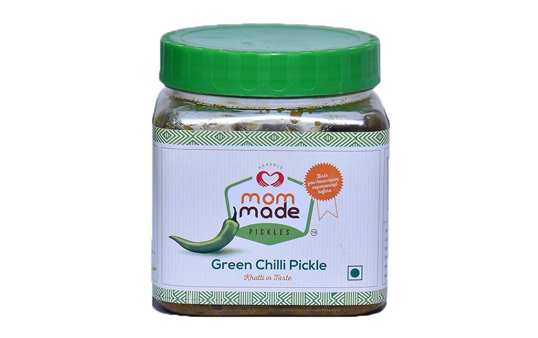 Mom Made Pickles Green Chilli Pickle    Plastic Jar  500 grams